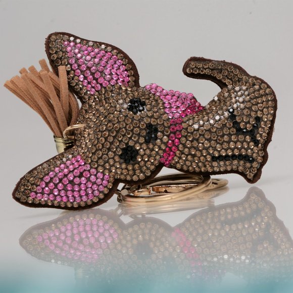 Chihuahua Dog Crystal Keychain Bag Accessory - Picture 3 of 4